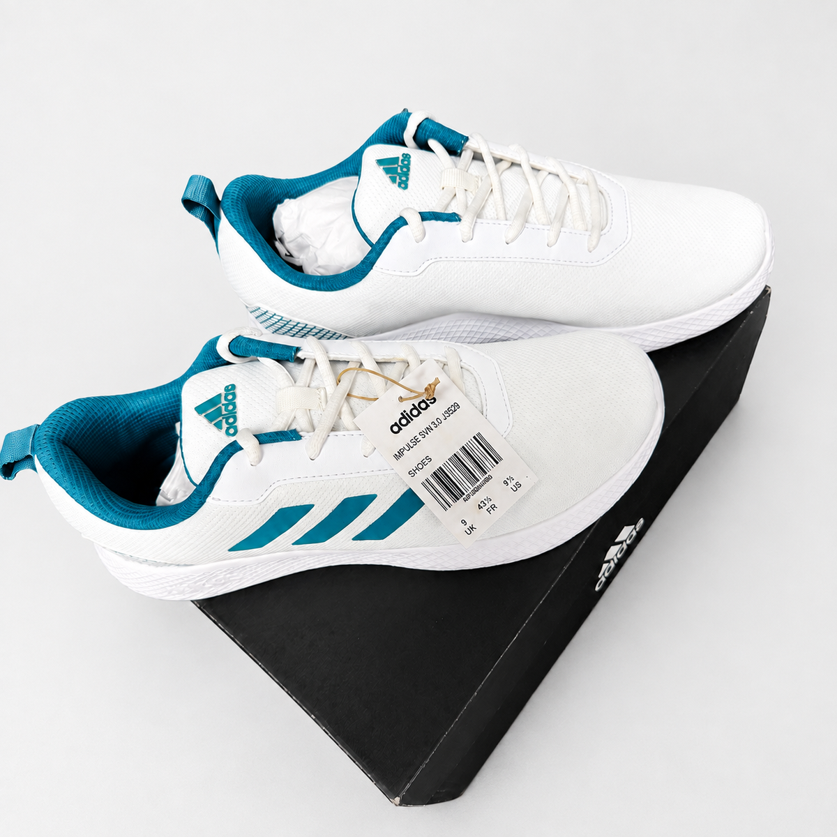 Adidas Impulse Syn 3.0 Men’s Running Shoes – White/Teal – Size 9.5