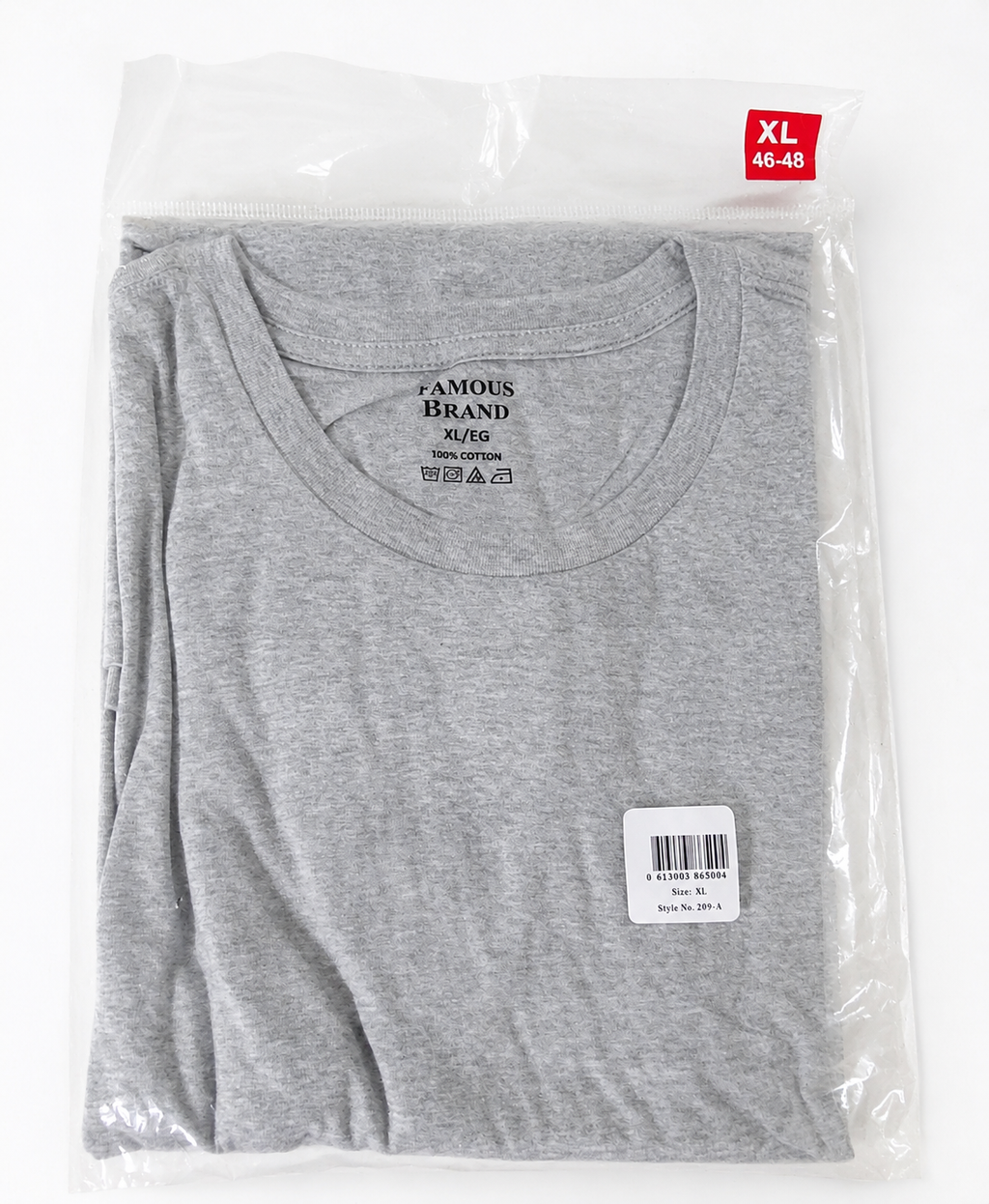 Famous Brand Unisex 100% Cotton Crewneck T-Shirt – XL