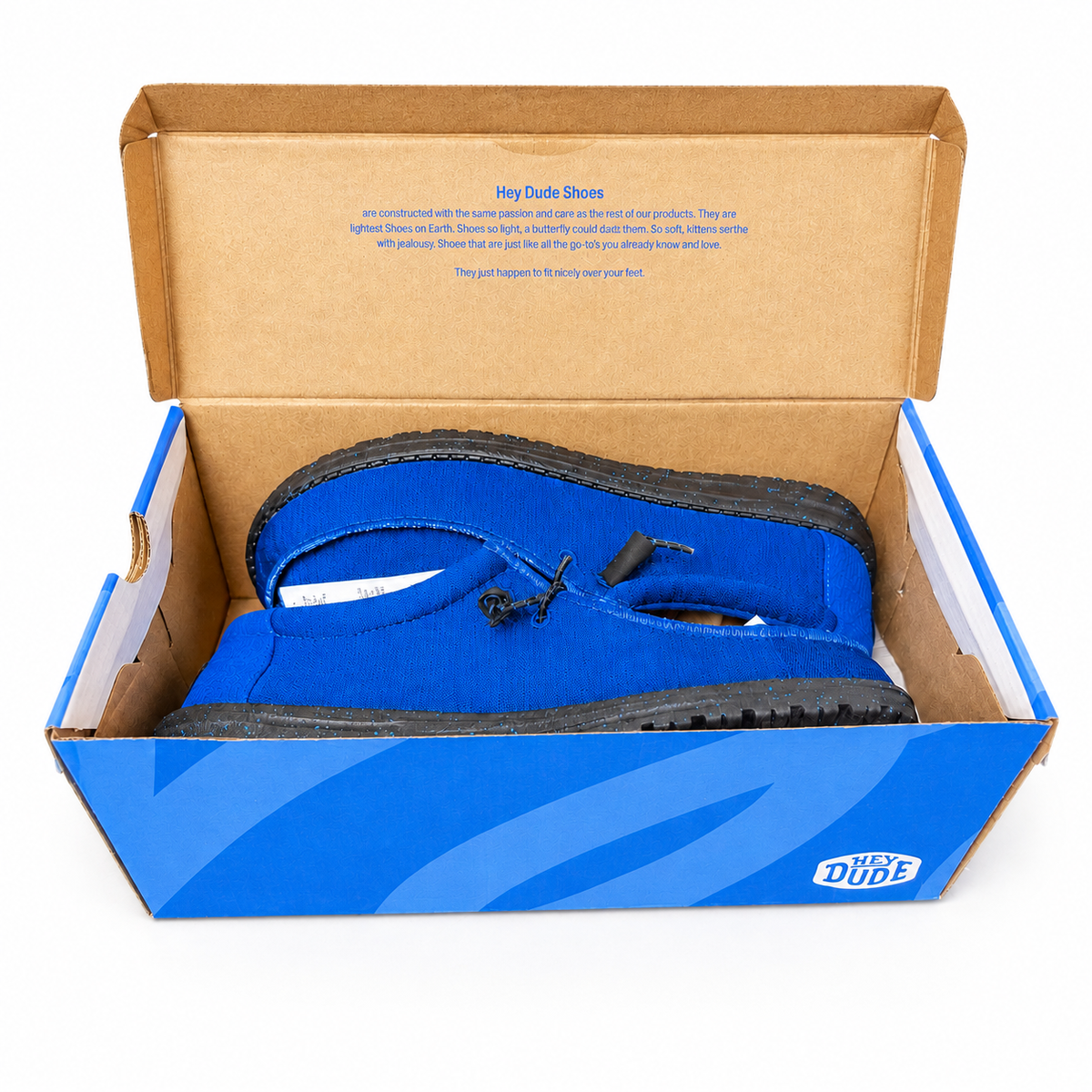 HEYDUDE Wally Sport Knit Men’s Shoes – Blue/Black – Size 12