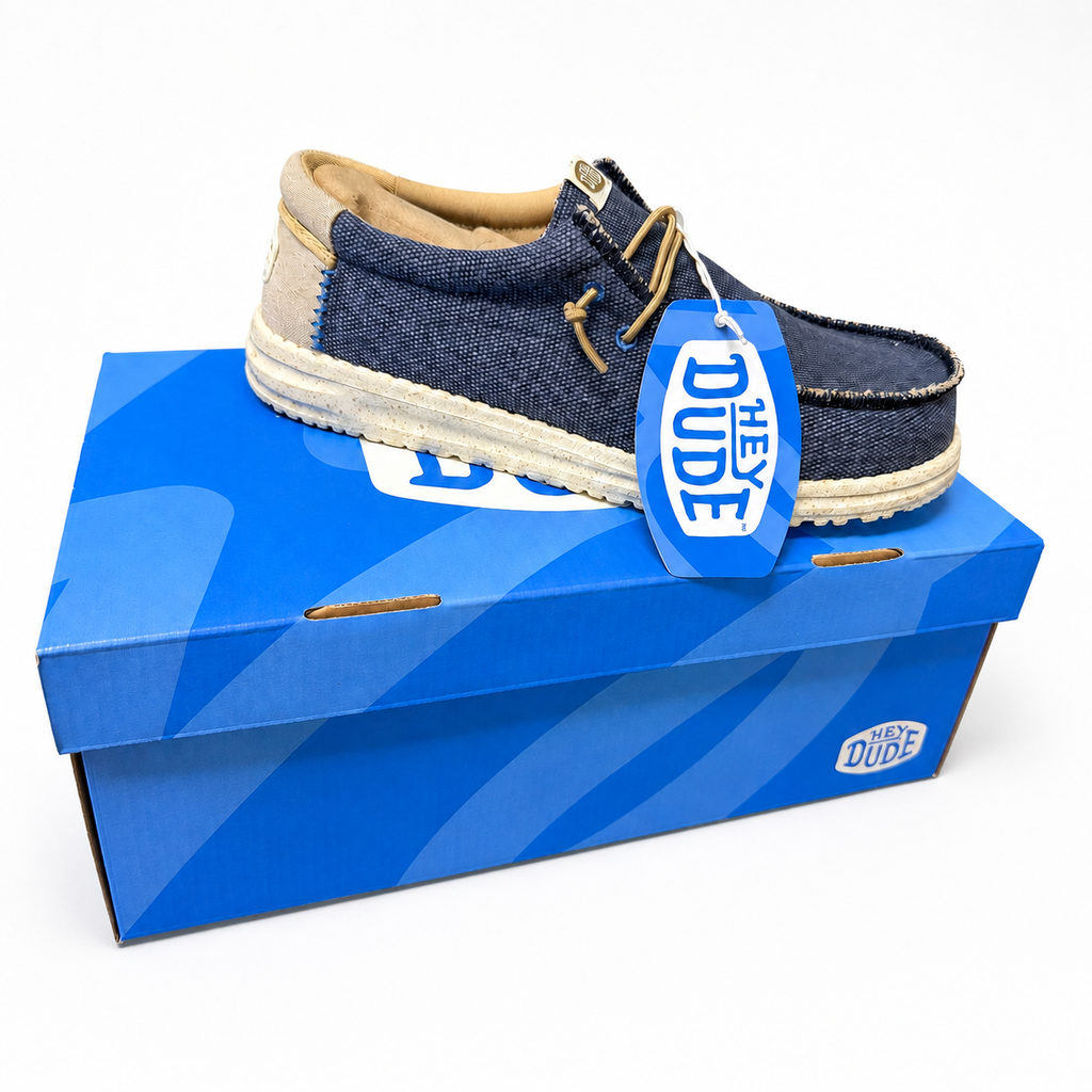 HEYDUDE Wally Coastline Jute Men’s Shoes – Navy – Size 9