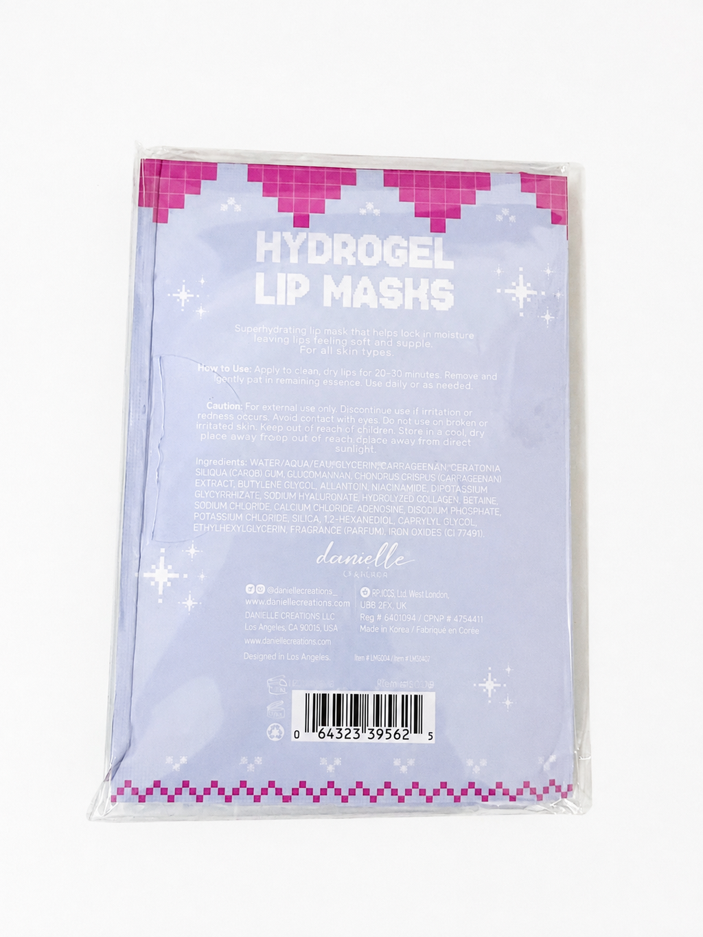 Danielle Creations Ho-Ho Hydrate Hydrogel Lip Masks – 2 Count