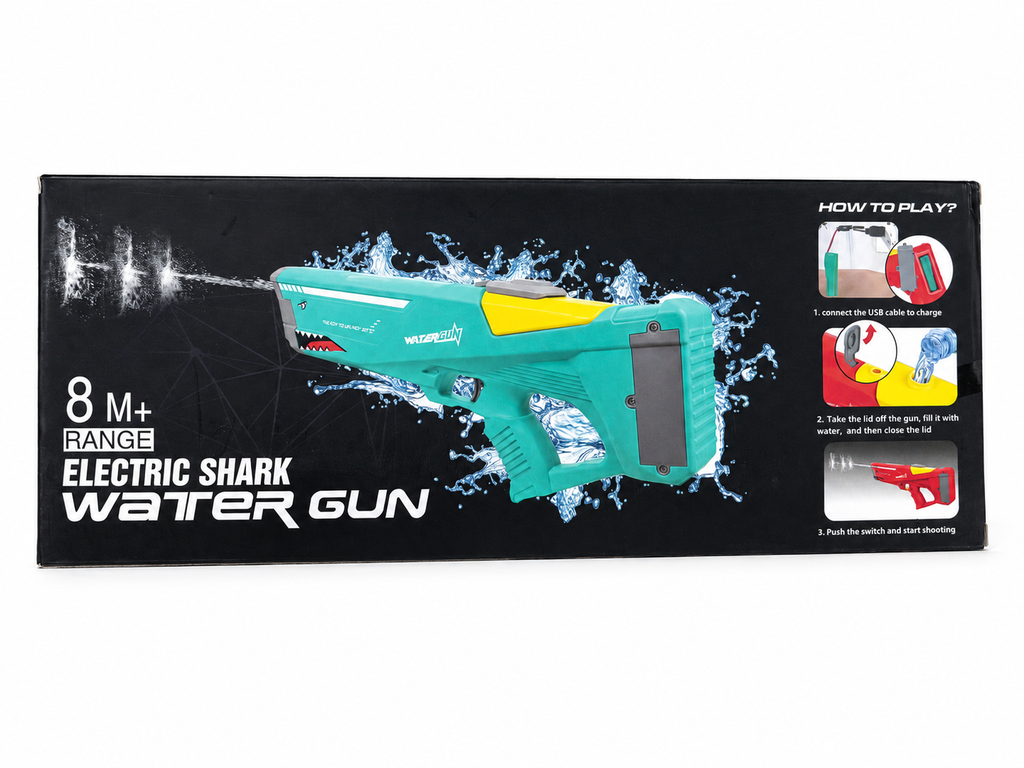 Electric Shark Automatic Water Gun – Rechargeable – Red
