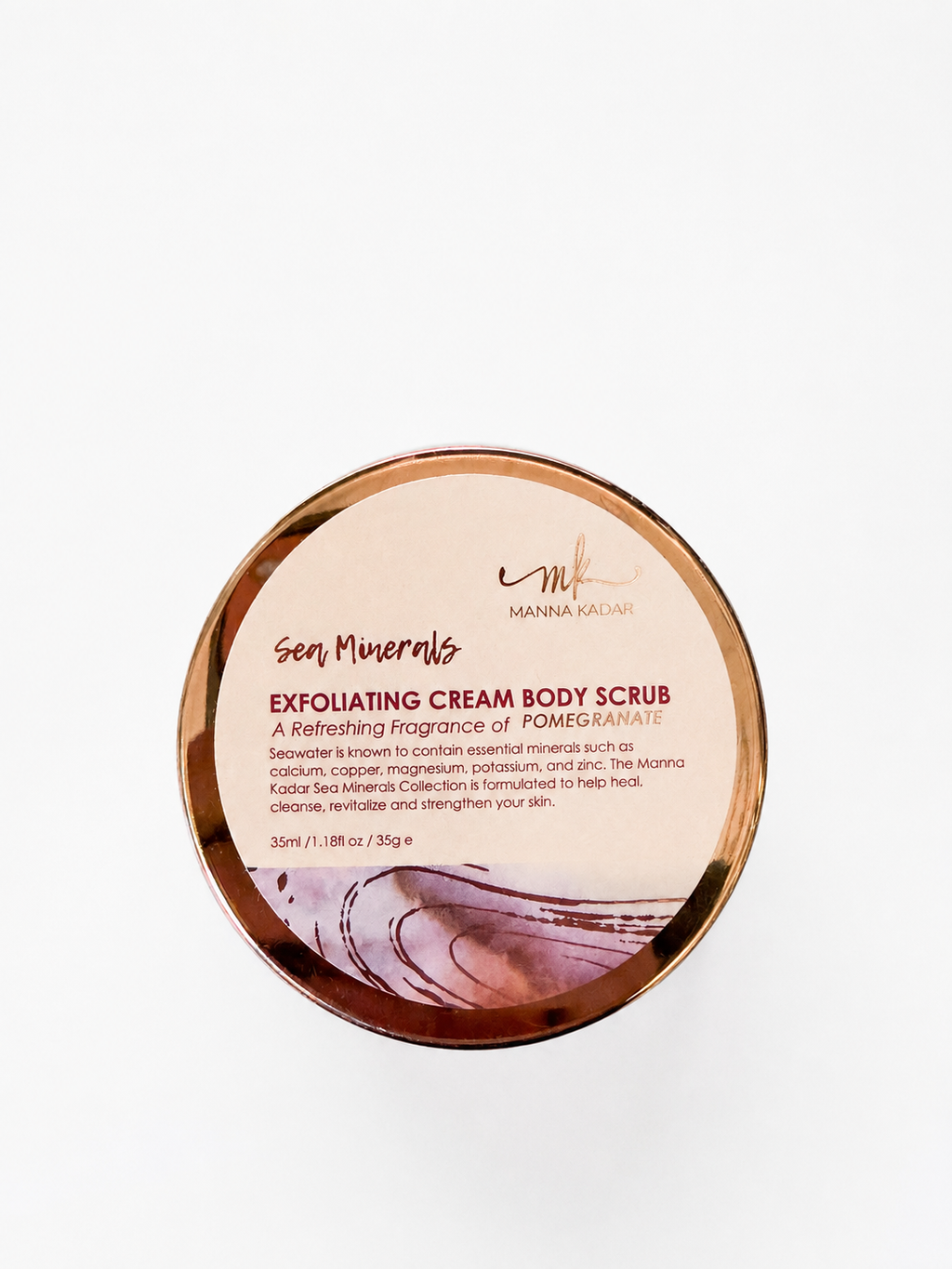 Manna Kadar Sea Minerals Pomegranate Exfoliating Cream Body Scrub – 1.18 oz
