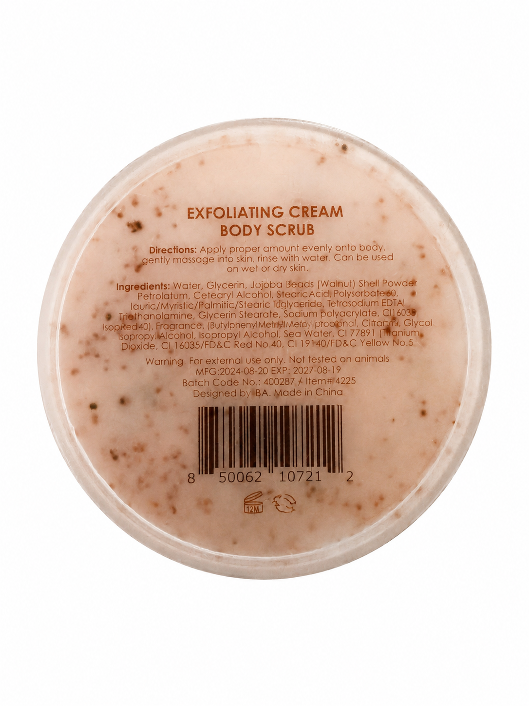 Manna Kadar Sea Minerals Pomegranate Exfoliating Cream Body Scrub – 1.18 oz