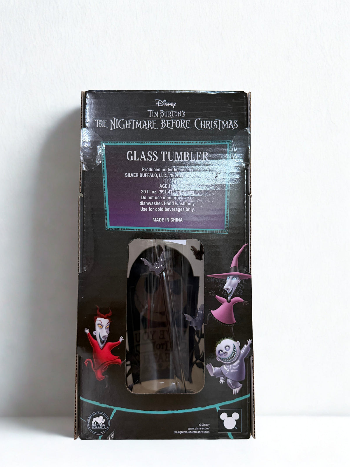 Disney The Nightmare Before Christmas Jack Skellington 20 oz Glass Tumbler