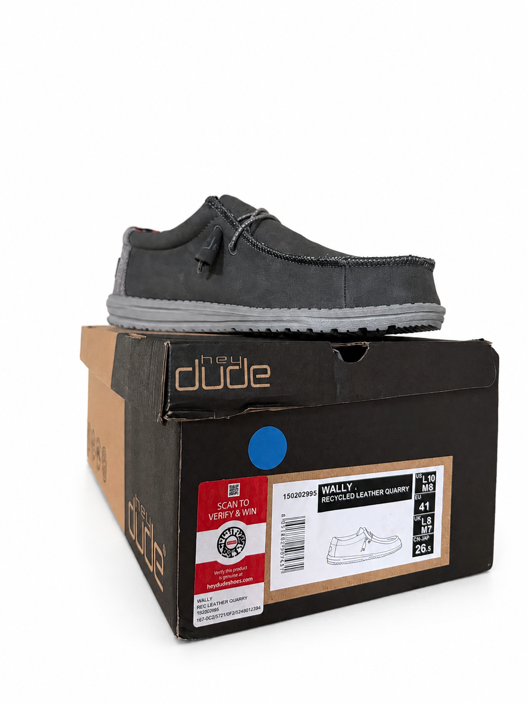 HEYDUDE Wally Recycled Leather Shoes – Quarry – Men’s 8