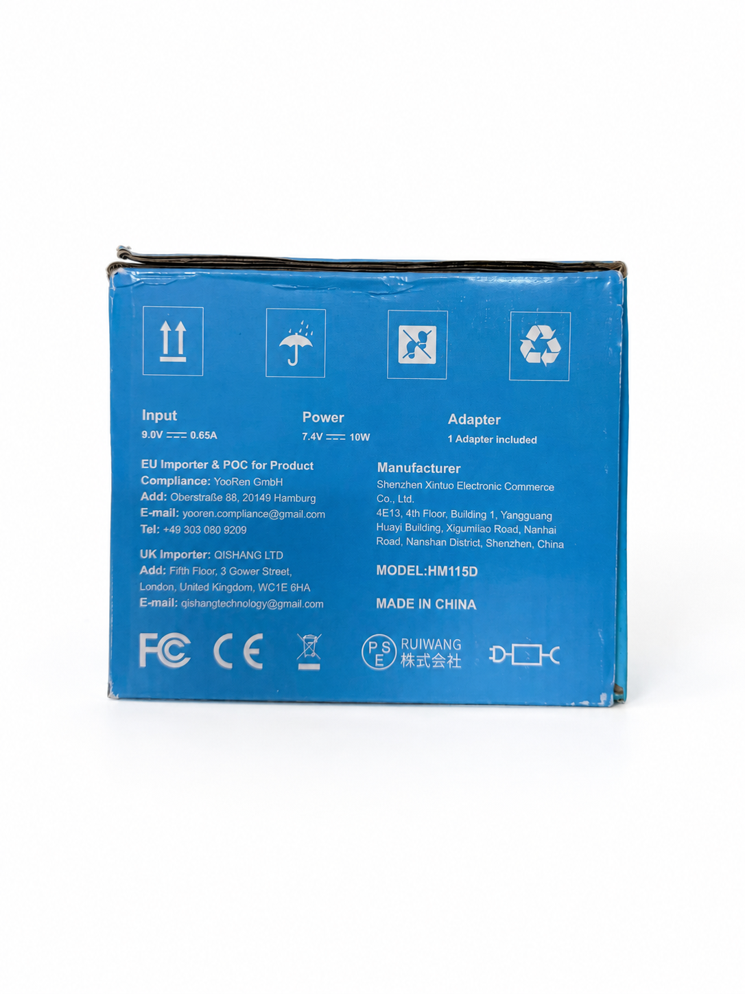 Homitt HM115D electric spin scrubber manufacturer and power information