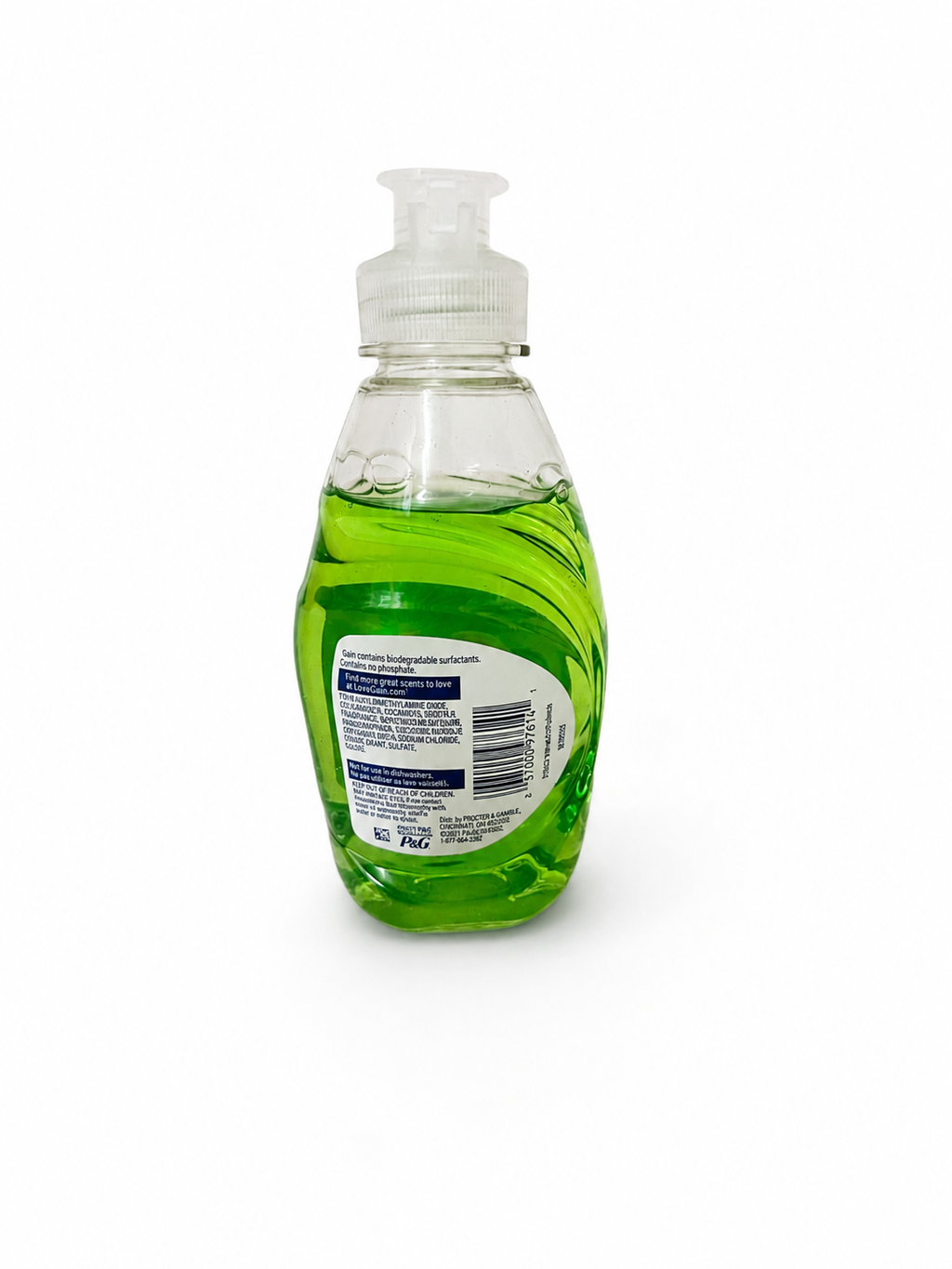 Back label of Gain Ultra Original Scent Dish Soap 8 fl oz