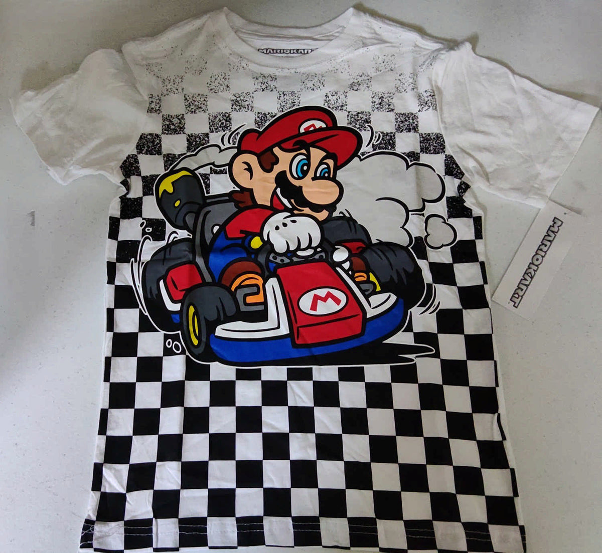 Nintendo Mario Kart Boys’ Checkered Graphic T-Shirt