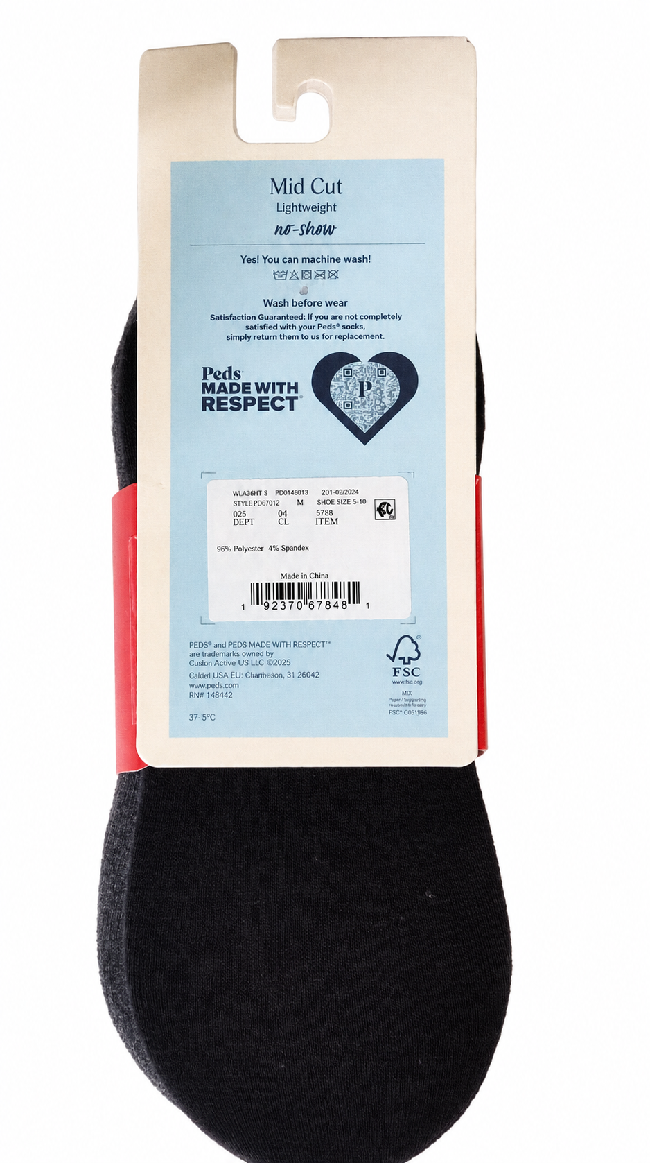 Peds Women’s Mid-Cut Lightweight No-Show Socks – 6 Pairs – Size 5–10
