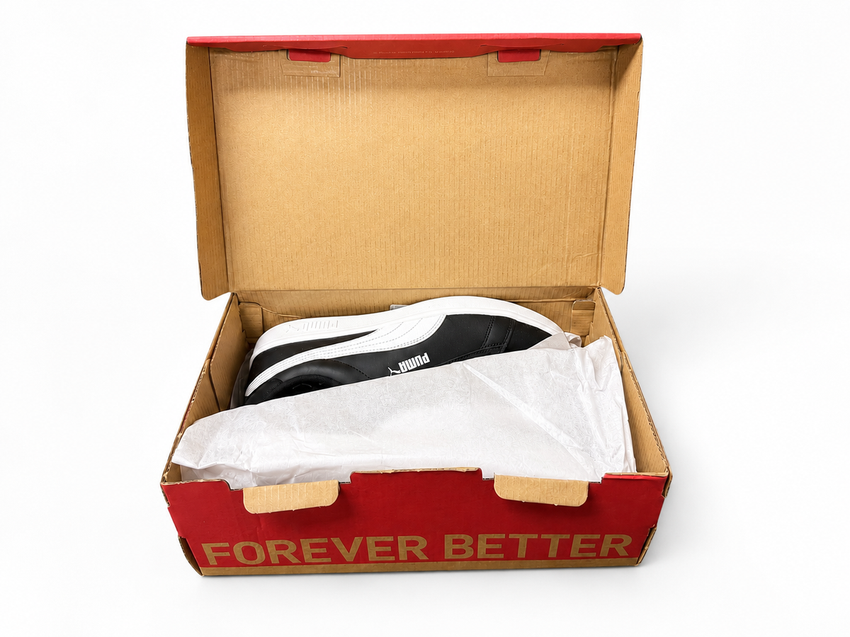 PUMA Smash 3.0 L Men’s Leather Sneakers – Black/White – Size 9