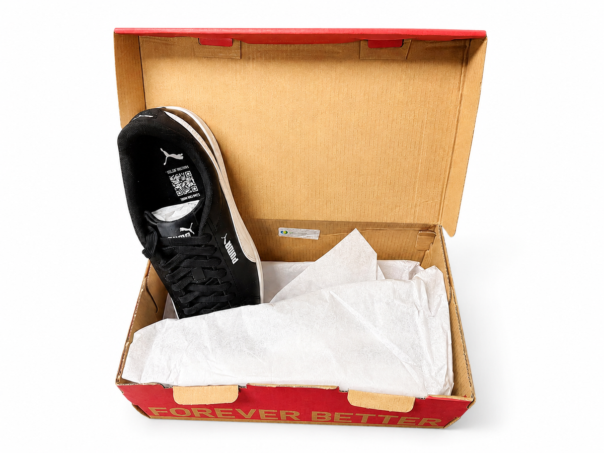 PUMA Smash 3.0 L Men’s Leather Sneakers – Black/White – Size 9
