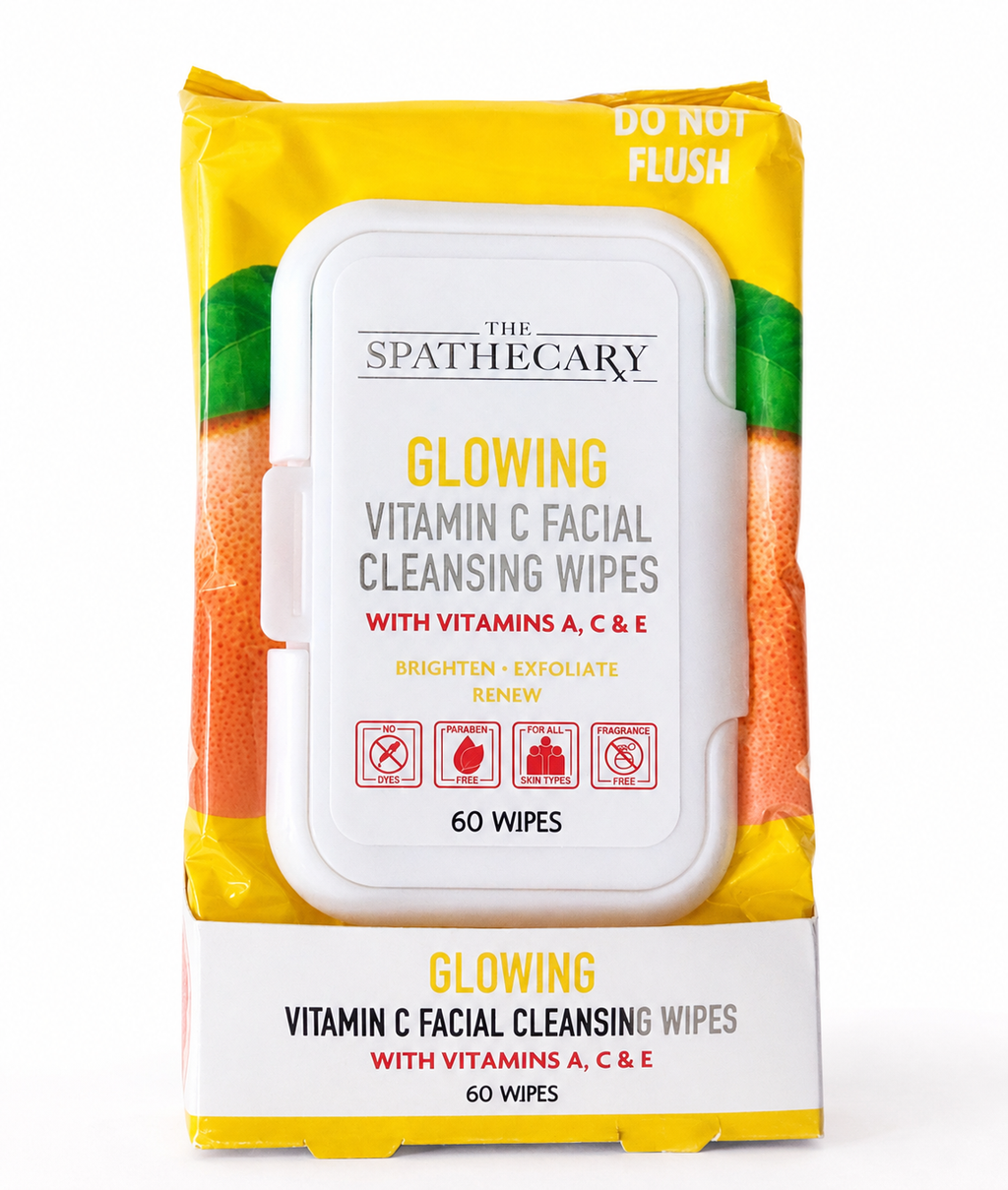 The Spathecary Glowing Vitamin C Facial Cleansing Wipes — 60 Count