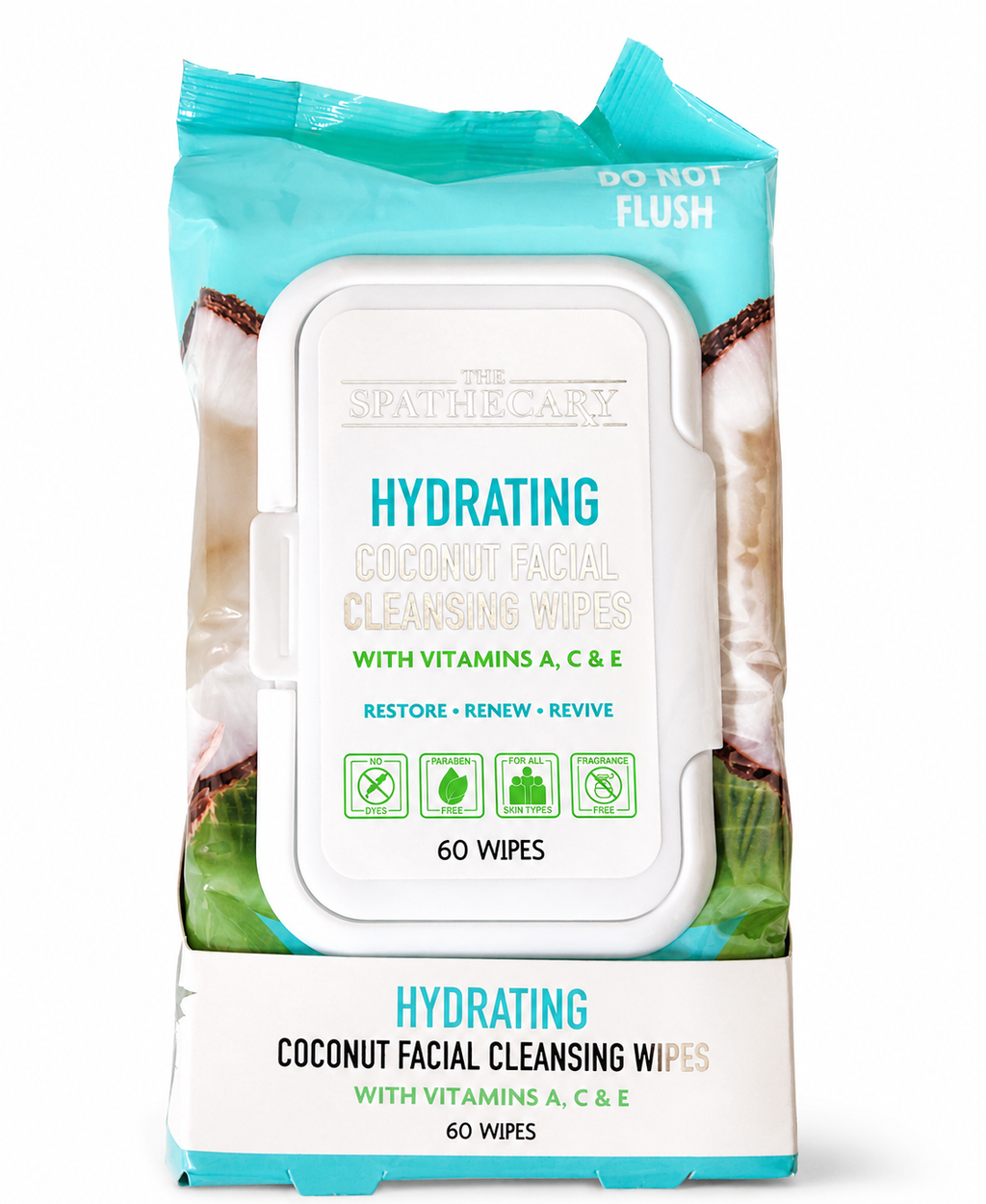 The Spathecary Hydrating Coconut Facial Cleansing Wipes — 60 Count