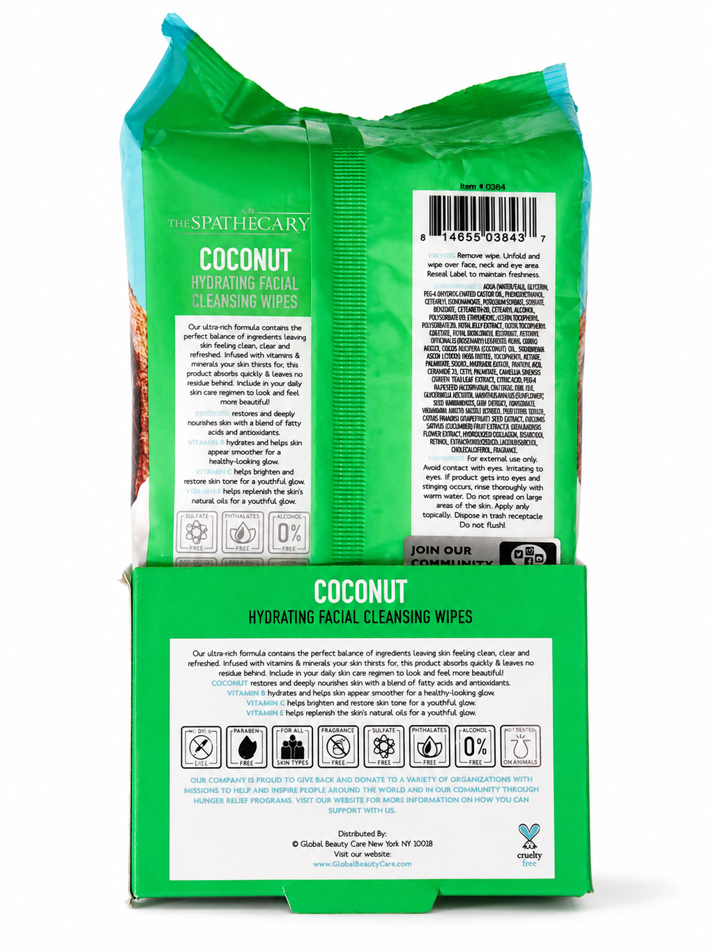 The Spathecary Hydrating Coconut Facial Cleansing Wipes — 60 Count